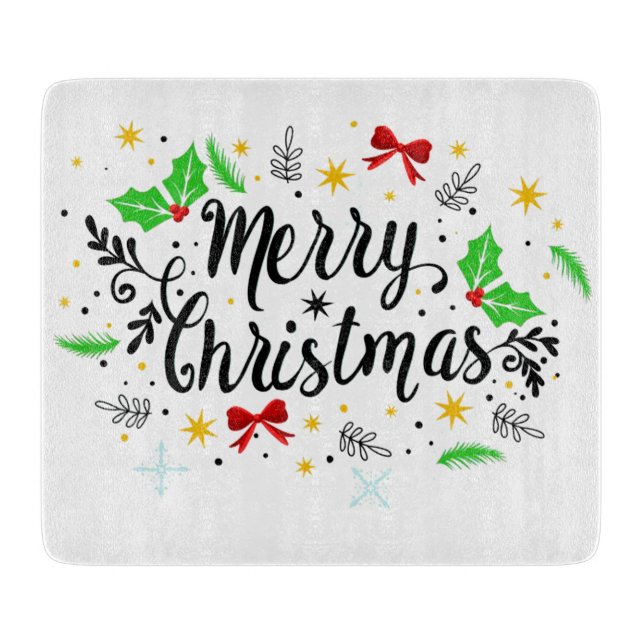 Tabla De Cortar Festividad Feliz Navidad (Anverso)