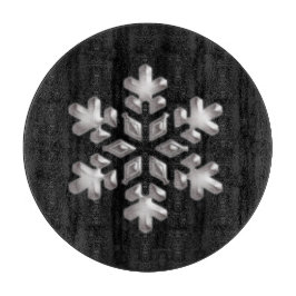 Tabla De Cortar Festividad moderna Copo De Nieve Blanco Y Negro