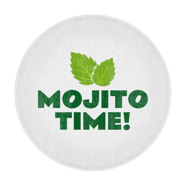 Tabla De Cortar Fiesta de cóctel Mojito Time vaso redondo bartende (Anverso)