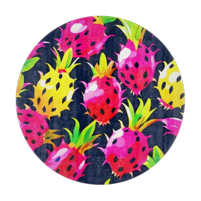 Tabla De Cortar Fiesta de Pitahaya Tropical (Anverso)