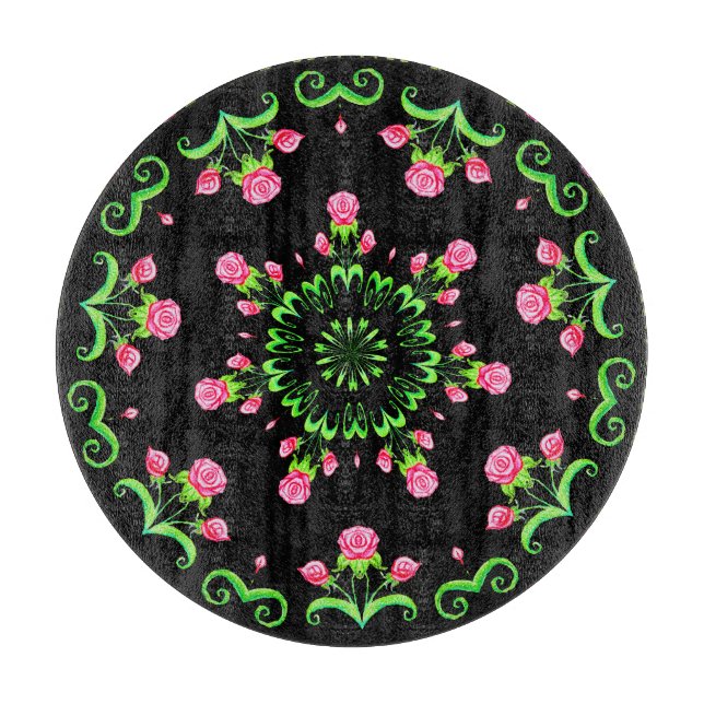 Tabla De Cortar Fiesta de Rosas (Anverso)