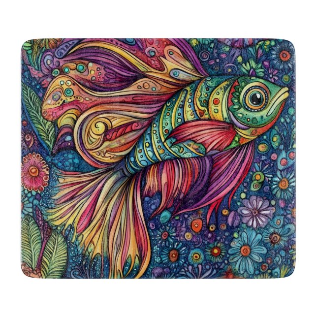 Tabla De Cortar Fish Ocean Whimsical 3 (Anverso)