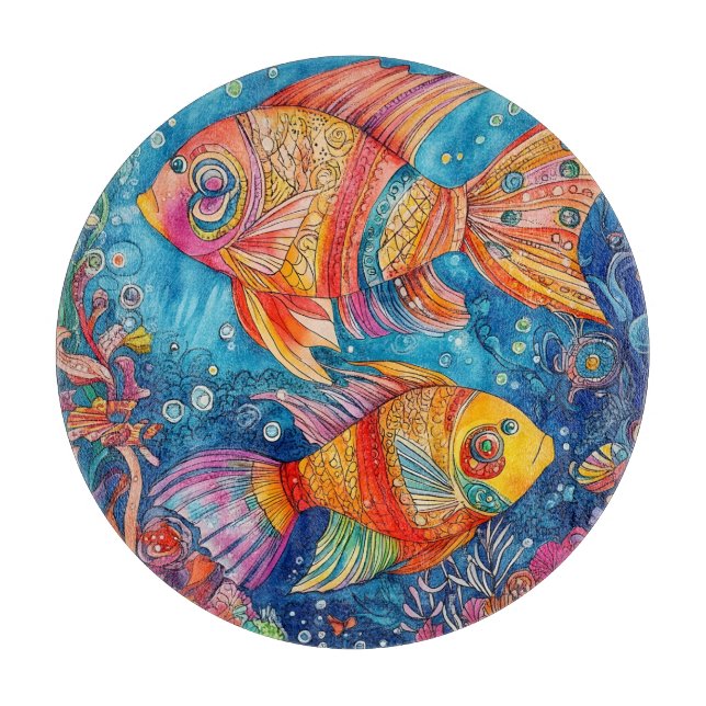 Tabla De Cortar Fish Ocean Whimsical 7 (Anverso)