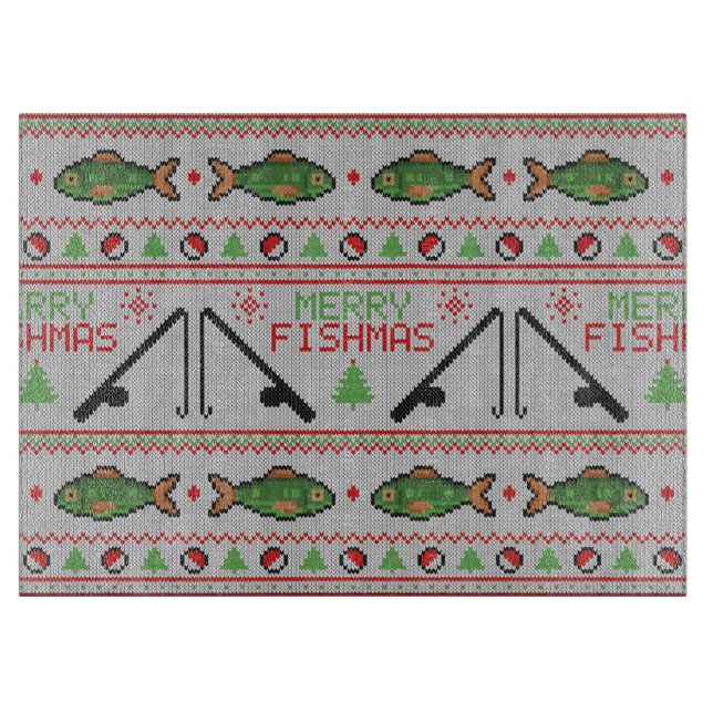 Tabla De Cortar Fish Ugly Navidad Sweater (Anverso)
