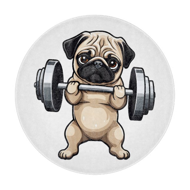 Tabla De Cortar Fitness Pug (Anverso)