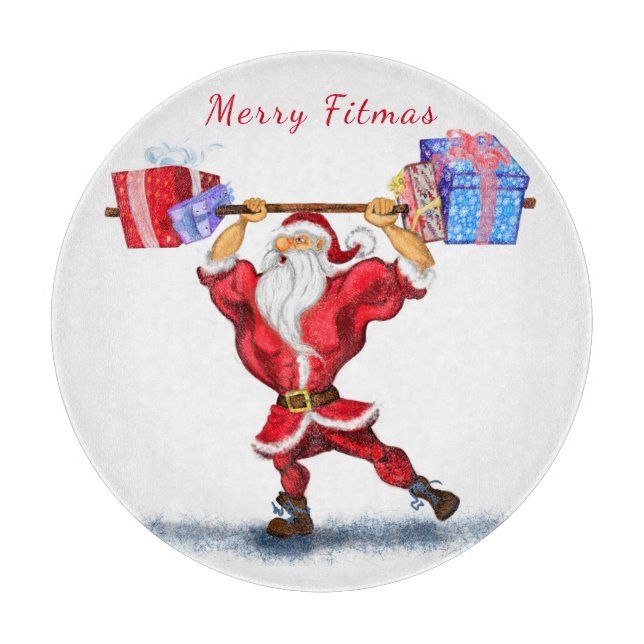 Tabla De Cortar Fitness Santa Claus Cutting Board (Anverso)