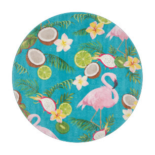 Tabla De Cortar Flamencos rosados: Patrón tropical sin foco
