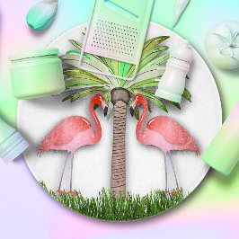 Tabla De Cortar Flamencos Y Palmeras