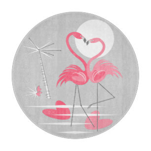 Tabla De Cortar Flamingo Amor tablero de corte redonda