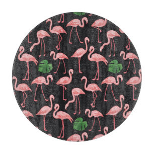 Tabla De Cortar Flamingo Elegance: Vieja Monstera Fusión.