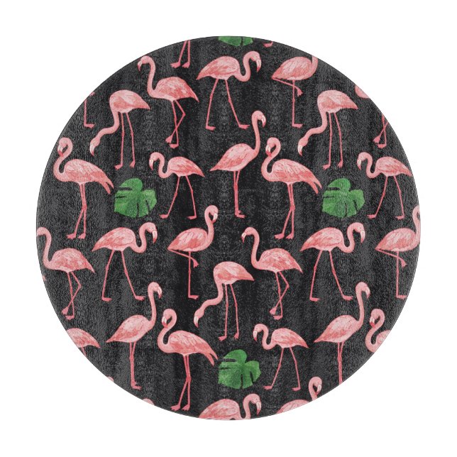 Tabla De Cortar Flamingo Elegance: Vieja Monstera Fusión. (Anverso)