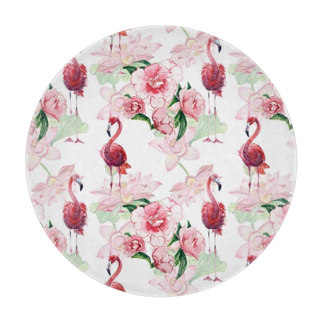 Tabla De Cortar Flamingo rosa: Elegancia de patrón sin foco (Anverso)