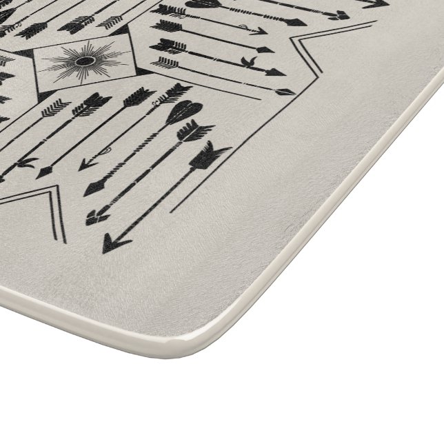 Tabla De Cortar Flechas de Boho y Sun V12 Sq ID748 (Borde)