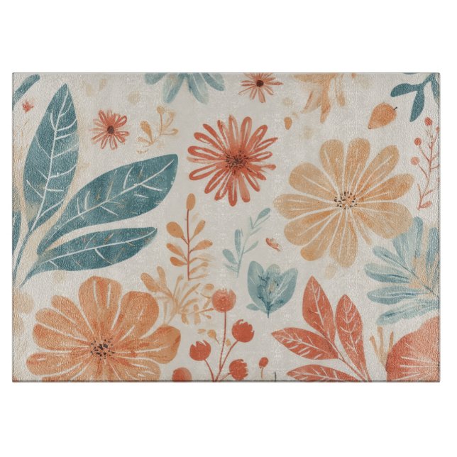 Tabla De Cortar Flor abstracta diseñada (Anverso)