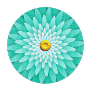 Tabla De Cortar Flor azul Mandala-68566