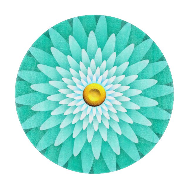 Tabla De Cortar Flor azul Mandala-68566 (Anverso)