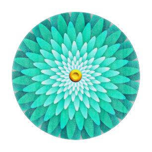 Tabla De Cortar Flor azul Mandala-68566