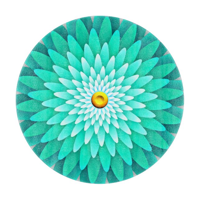 Tabla De Cortar Flor azul Mandala-68566 (Anverso)