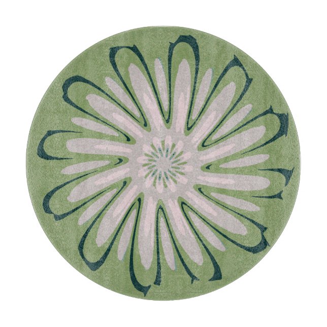 Tabla De Cortar Flor blanca simple (Anverso)