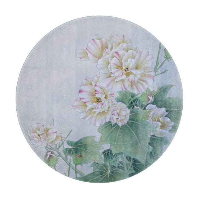 Tabla De Cortar Flor china con mariposa (Anverso)