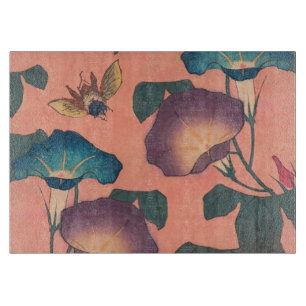 Tabla De Cortar Flor de abeja rosa Arte Clásico Hokusai