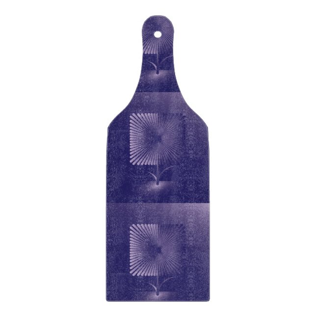 Tabla De Cortar Flor de cuadrado violeta (Anverso)