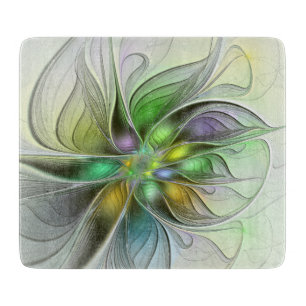 Tabla De Cortar Flor de fantasía colorida Resumen moderno Fractal