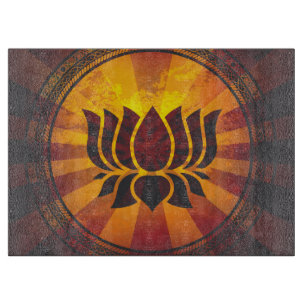 Tabla De Cortar Flor de Lotus del vintage