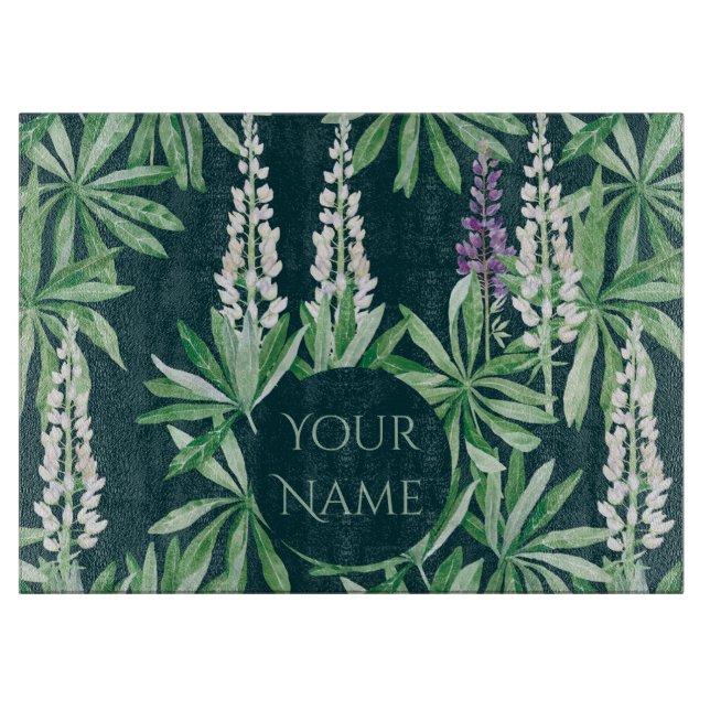 Tabla De Cortar Flor de Lupin (Anverso)