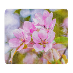 Tabla De Cortar Flor de manzano rosa