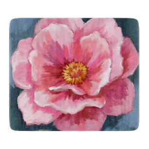Tabla De Cortar Flor de Peonía Rosa Acuarela Floral