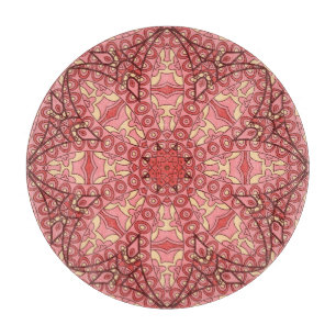 Tabla De Cortar Flor De Resumen Étnico, Mandalas Seamless.