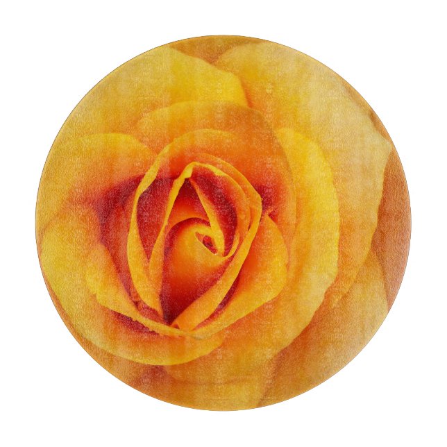 Tabla De Cortar flor de rosa amarillo (Anverso)