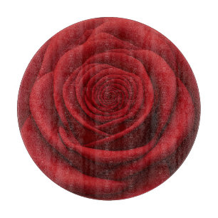 Tabla de cortar - Flor de Rosa Roja