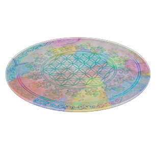 Tabla De Cortar Flor de vida / Blume des Lebens - Corazones de amo