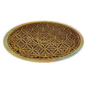 Tabla De Cortar Flor de vida / Blume des Lebens - oro de medallas