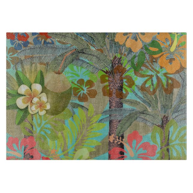 Tabla De Cortar Flor Hawai Hula Vintage Floral Gráfico (Anverso)