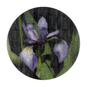 Tabla De Cortar Flor Iris de bandera azul