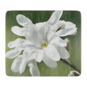 Tabla De Cortar Flor magnolia blanca