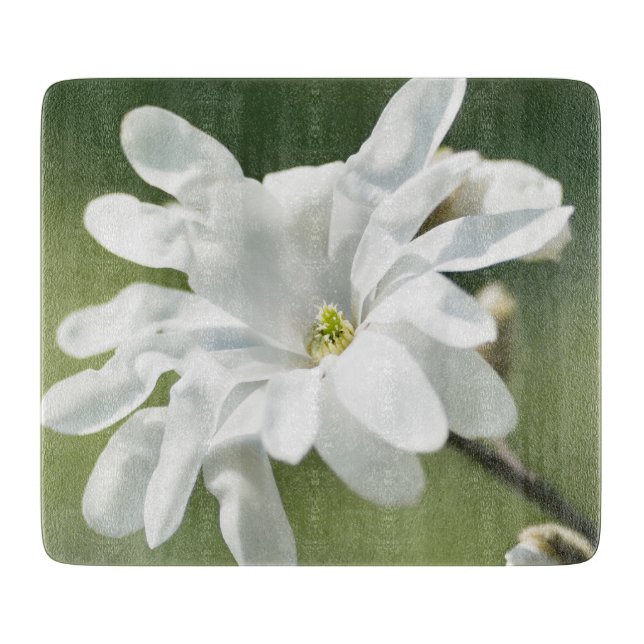 Tabla De Cortar Flor magnolia blanca (Anverso)