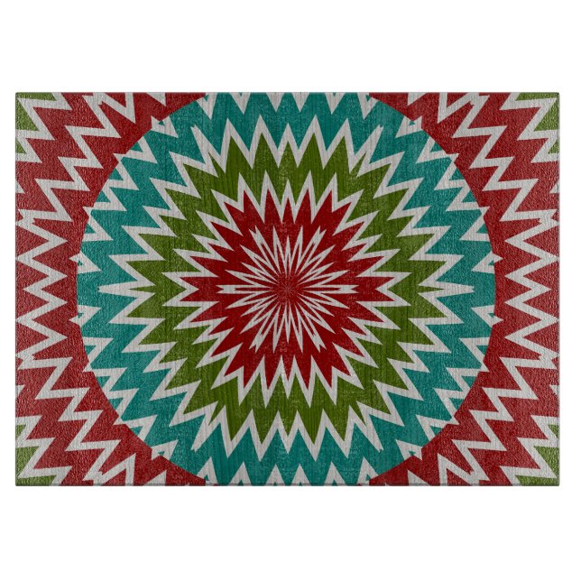 Tabla De Cortar Flor mandalaica hipnótica (Anverso)