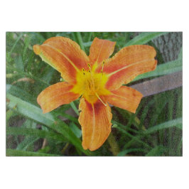 Tabla De Cortar Flor naranja