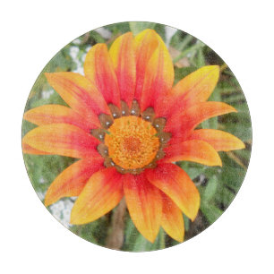 Tabla De Cortar Flor Naranja Única
