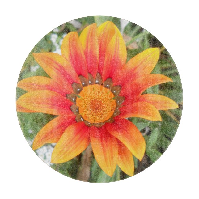 Tabla De Cortar Flor Naranja Única (Anverso)
