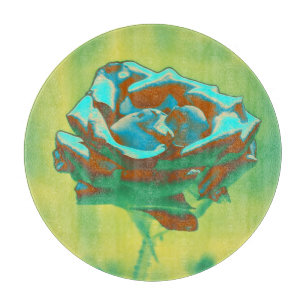 Tabla De Cortar Flor Rosa