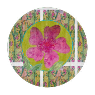 Tabla De Cortar Flor rosa grande