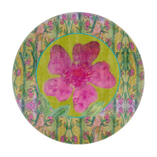 Tabla De Cortar Flor rosa grande