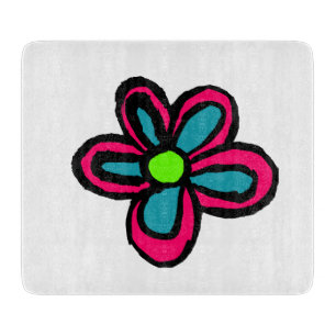 Tabla De Cortar Flor Rosa Linda