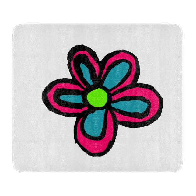 Tabla De Cortar Flor Rosa Linda (Anverso)