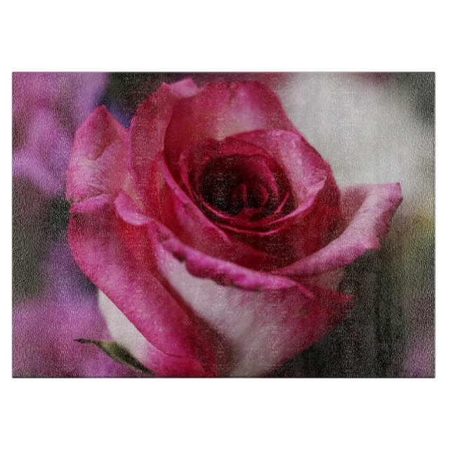 Tabla De Cortar Flor rosa rosa (Anverso)